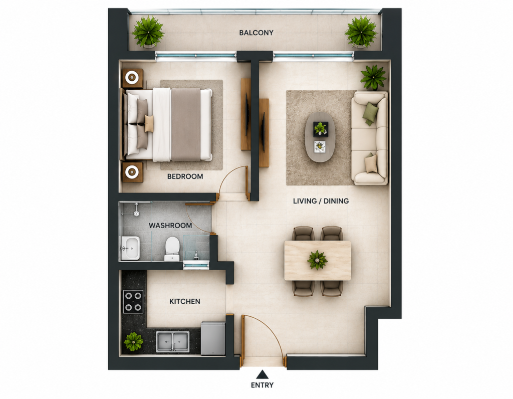 1 BHK builder floor in Noida by JMD Constructions