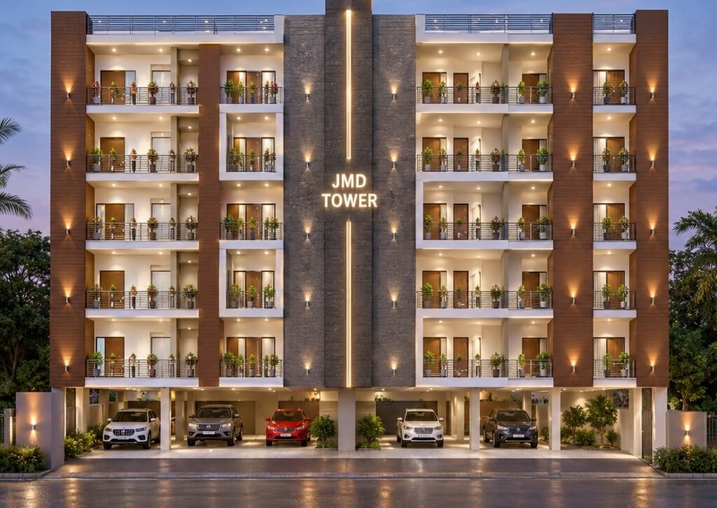 JMD Constructions building exterior, Noida